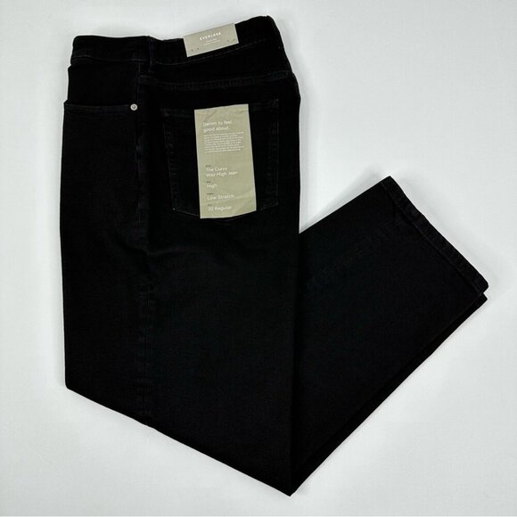 Everlane Women’s NWT Black The Curvy Way-High Minimalist Jean W32/L27.5 - Picture 2 of 10